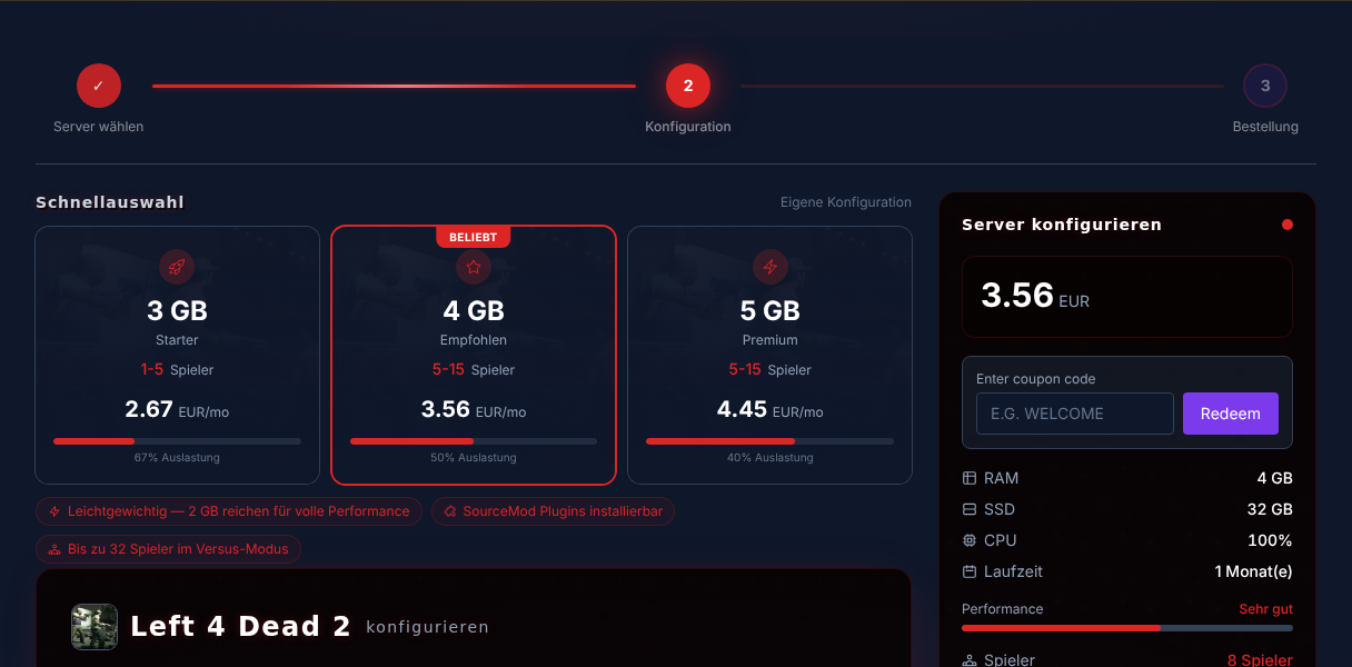 Order a Left 4 Dead 2 server