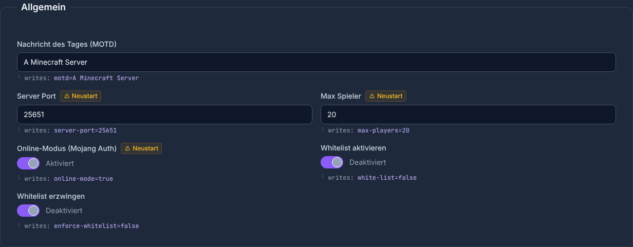 Config editor overview