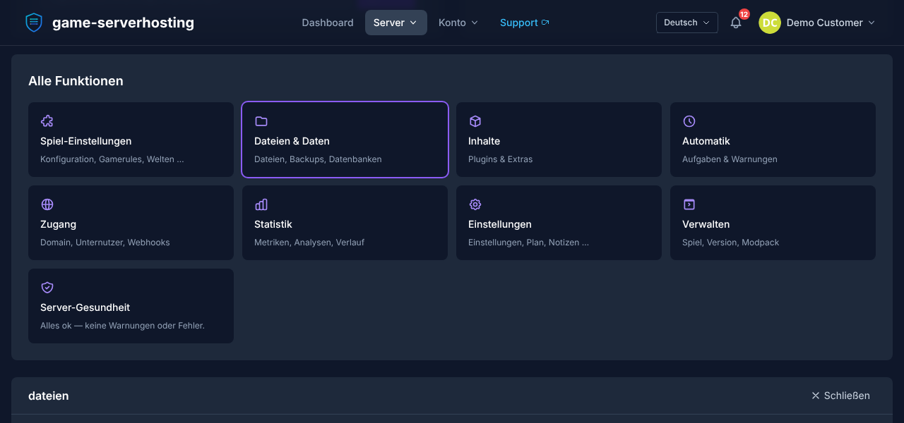 Satisfactory Mods-Ordner im File Manager