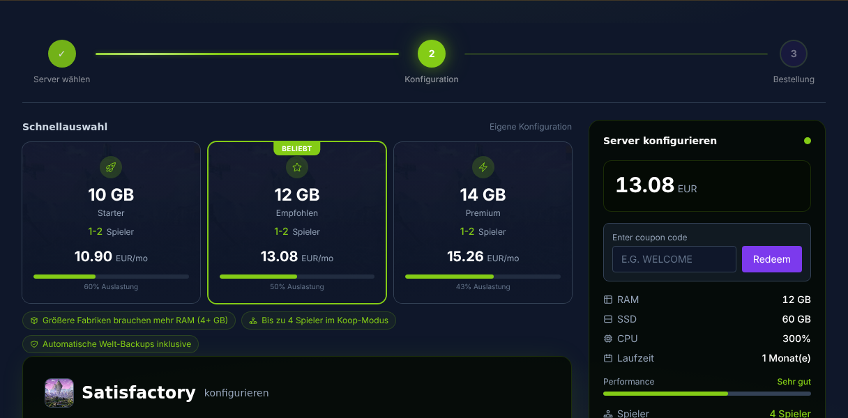 Order a Satisfactory server